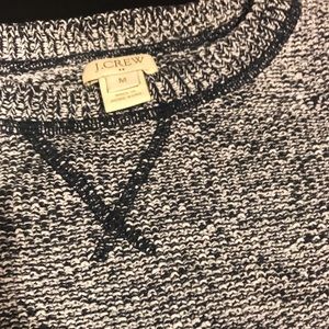 J crew blue and white 3/4 sleeve sweater